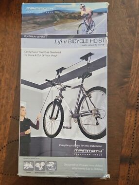 Mammoth Lift It Bicycle Hoist - White & Black